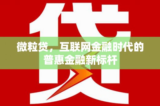 五桂山微粒贷，互联网金融时代的普惠金融新标杆