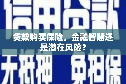 五桂山贷款购买保险，金融智慧还是潜在风险？