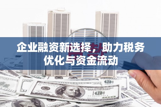 五桂山企业融资新选择，助力税务优化与资金流动