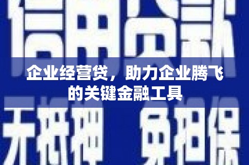 五桂山企业经营贷，助力企业腾飞的关键金融工具