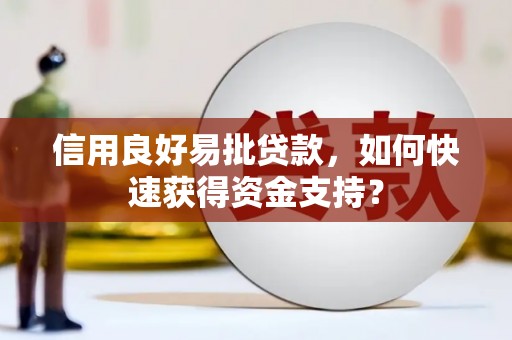 五桂山信用良好易批贷款，如何快速获得资金支持？