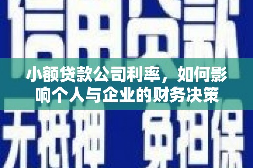 五桂山小额贷款公司利率，如何影响个人与企业的财务决策