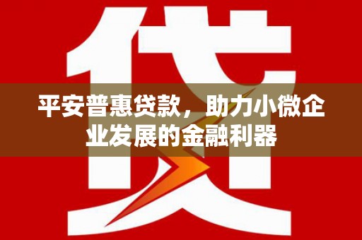 五桂山平安普惠贷款，助力小微企业发展的金融利器