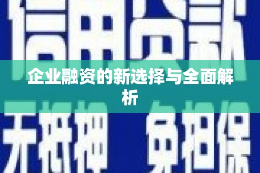 五桂山企业融资的新选择与全面解析